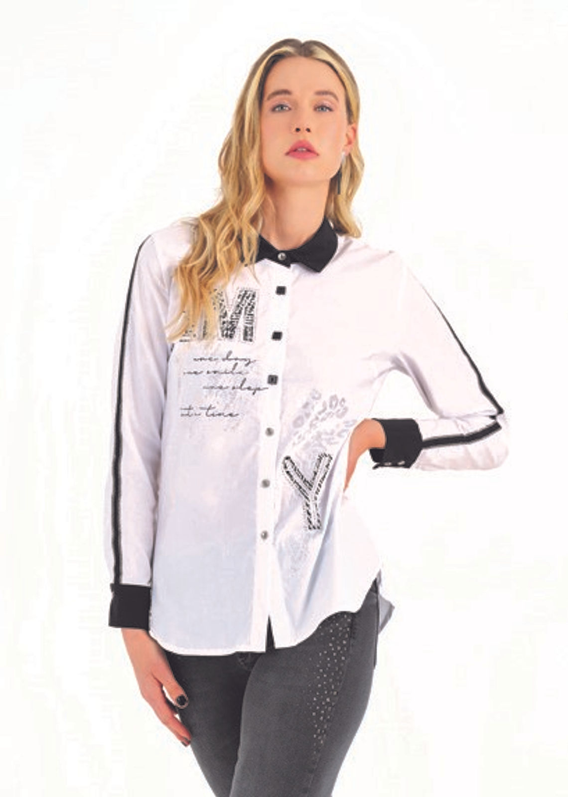 Dolcezza "Story Weaver" Button Front Shirt 72163